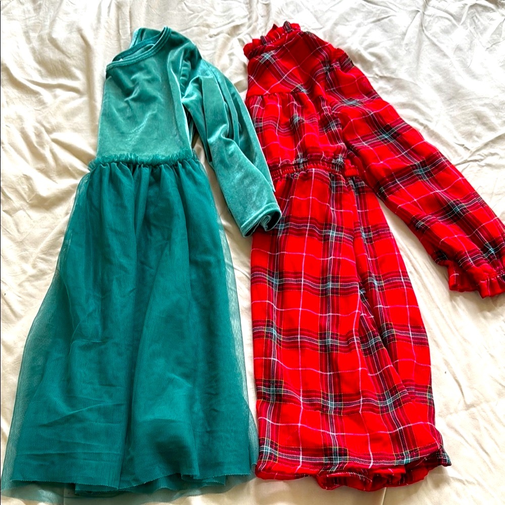 Teal and Red Plaid Dresses Size Small